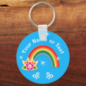 Kute Personalized Rainbow Party Favors for Girls Sleutelhanger (Voorkant)