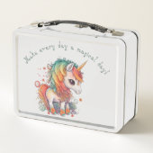 Kute Personalized Rainbow Unicorn Lunch Box (Achterkant)