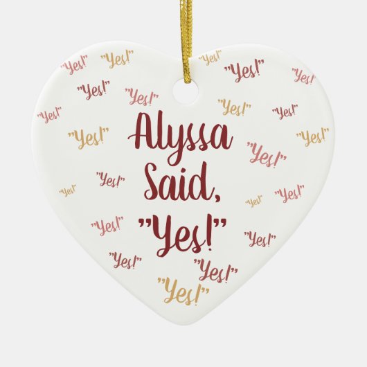 Kute Personalized Verloving Ornament (Voorkant)