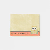Kute Personalized Yellow Green and Oranje Owl Post-it® Notes (Voorkant)