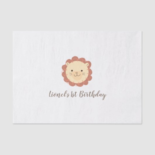 Kute Personated Little Lion Tissue Paper Tissuepapier (Voorkant)
