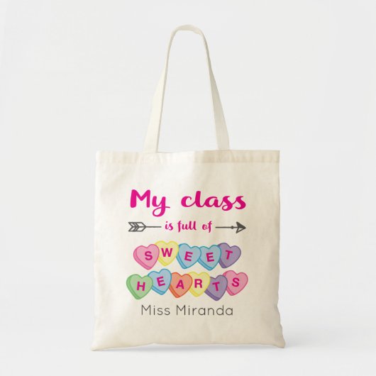 Kute persoonlijke docent-waardering Valentijnse Tote Bag (Voorkant)