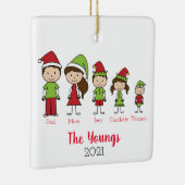 Kute persoonlijke kerstfamilie keramisch ornament (Rechts)