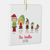 Kute persoonlijke kerstfamilie met hond keramisch ornament (Rechts)