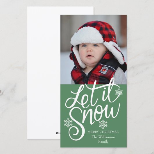 Kute persoonlijke kerstfotokaart voor familie feestdagenkaart (Voorkant / Achterkant)