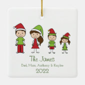 Kute persoonlijke kerstkeramische keramiek uit de keramisch ornament (Achterkant)