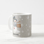 Kute persoonlijke kerstman laat het sneeuwen koffiemok (Voorkant links)