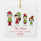 Kute persoonlijke kerstmis keramisch ornament (Achterkant)