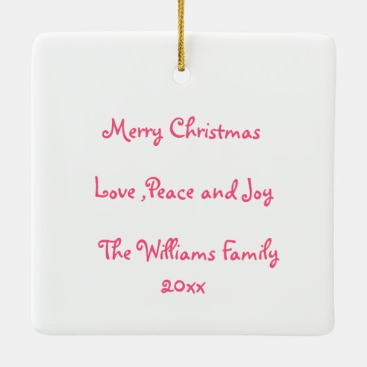 Kute persoonlijke kerstpas keramisch ornament (Achterkant)