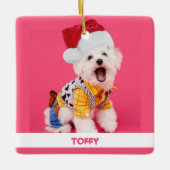 Kute persoonlijke kerstpas keramisch ornament (Voorkant)