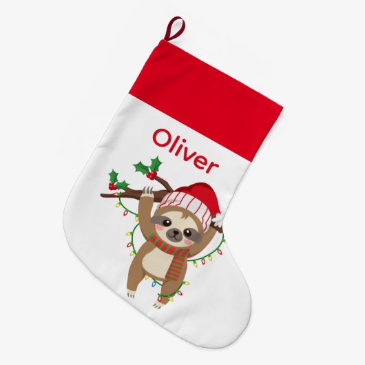 Kute persoonlijke kerststop grote kerstsok (Voorkant (Hangend))