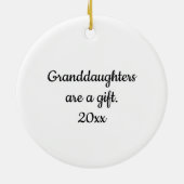 Kute persoonlijke kerstversiering kleindochter keramisch ornament (Achterkant)