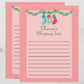 Kute persoonlijke kerstwinlijst voor de kerstman (Voorkant / Achterkant)