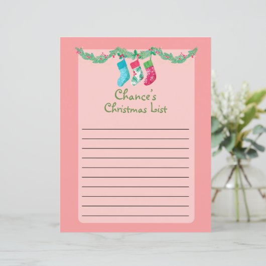 Kute persoonlijke kerstwinlijst voor de kerstman (Staand voorkant)