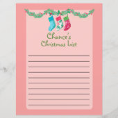 Kute persoonlijke kerstwinlijst voor de kerstman (Voorkant)