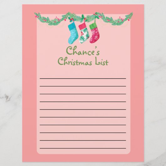 Kute persoonlijke kerstwinlijst voor de kerstman (Voorkant)