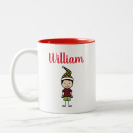 Kute persoonlijke Kinder rode kerst Tweekleurige Koffiemok