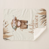 Kute persoonlijke Koe Baby Blanket Sherpa Deken (Voorkant (horizontaal))
