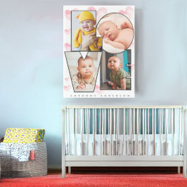 Kute persoonlijke liefde sjabloon foto harten canvas afdruk