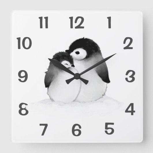 Kute persoonlijke Penguins Home Decor Wall klok (Voorkant)