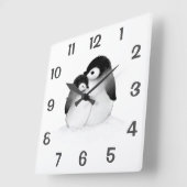 Kute persoonlijke Penguins Home Decor Wall klok (Hoek)