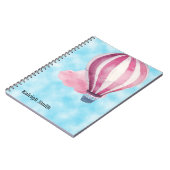 Kute persoonlijke Red White Hot Air-ballon Notitieboek (Linkerzijde)
