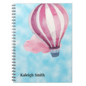 Kute persoonlijke Red White Hot Air-ballon Notitieboek (Voorkant)