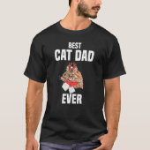 Kute Perzische kat met rendierkostuum Beste kat D T-shirt (Voorkant)