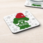 Kute Pet Dog Kerstkerstkerstkerstkerstmanhoeden Ro Bier Onderzetter (Linkerzijde)