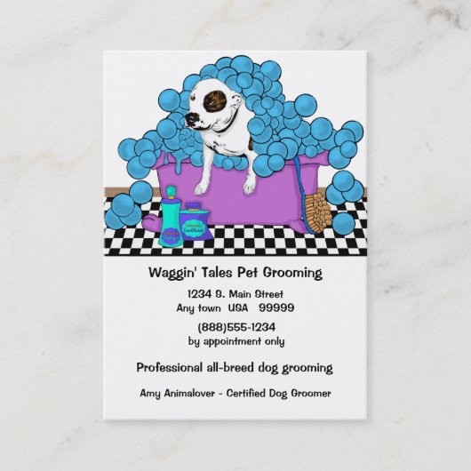 Kute Pet Grooming Business and Appointment Card Afsprakenkaartje (Voorkant)