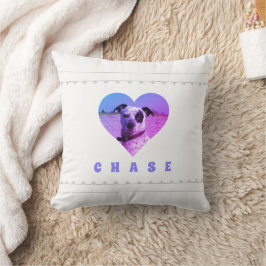 Kute Pet Lover Heart Voeg je fotonaam toe Kussen