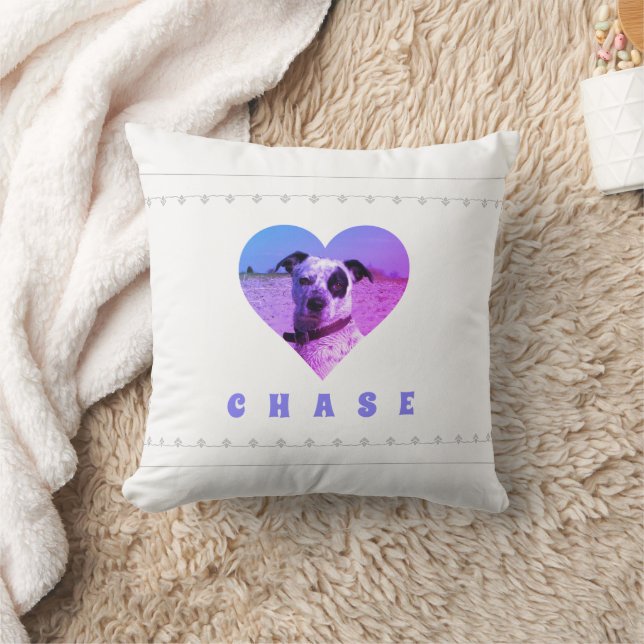 Kute Pet Lover Heart Voeg je fotonaam toe Kussen (Deken)