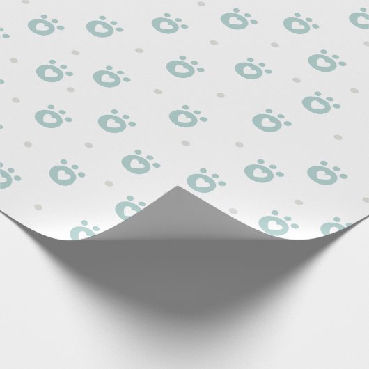 Kute Pet Paws met hart | Kinder verpakkingspapier Cadeaupapier (Hoek)