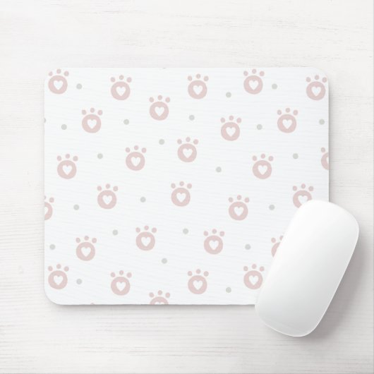 Kute Pet Paws met hart | Mousepad Muismat (Met muis)