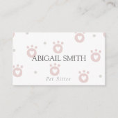 Kute Pet Paws met het Visitekaartje van de Sitter  (Voorkant)