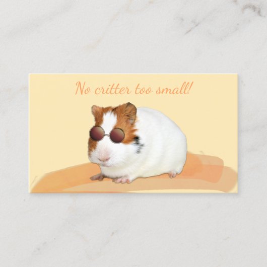 Kute Pet Sitter Guinea Pig QR Code Visitekaartje (Voorkant)