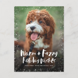 Kute pet warme en wazige kerstfoto feestdagenkaart