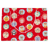 Kute Petten Kinder Rode Gelukkige Dag Groot Cadeauzakje (Voorkant)