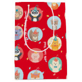 Kute Petten Kinder Rode Gelukkige Dag Medium Cadeauzakje (Voorkant)