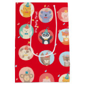 Kute Petten Kinder Rode Gelukkige Dag Medium Cadeauzakje (Achterkant)