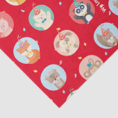 Kute Petten Kinder Rode Gelukkige Dag Tissuepapier (Detail)