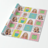 Kute Photo Birthday Gepersonaliseerd Wrapping Pape Cadeaupapier (Uitgerold)
