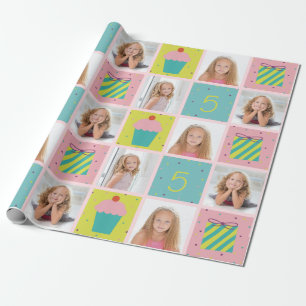 Kute Photo Birthday Gepersonaliseerd Wrapping Pape Cadeaupapier