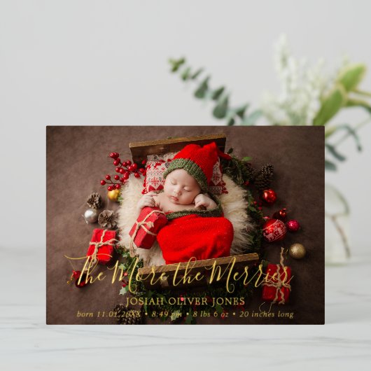 Kute Photo Gold Foil met kerstfeest Aankondiging