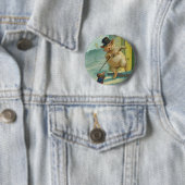 Kute  Pig en Monkey - Funny Animals Ronde Button 5,7 Cm (In situ)