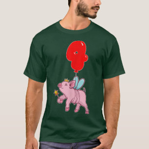 Kute Pig Fairy 4e verjaardag Kinder ballonpartij T-shirt