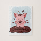 Kute pig in de modder legpuzzel (Verticaal)