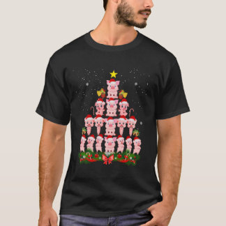 Kute pig kerstboom met sieremmen t-shirt