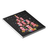 Kute pig-kerstboom met versierende feestdagen notitieblok (Schuin)