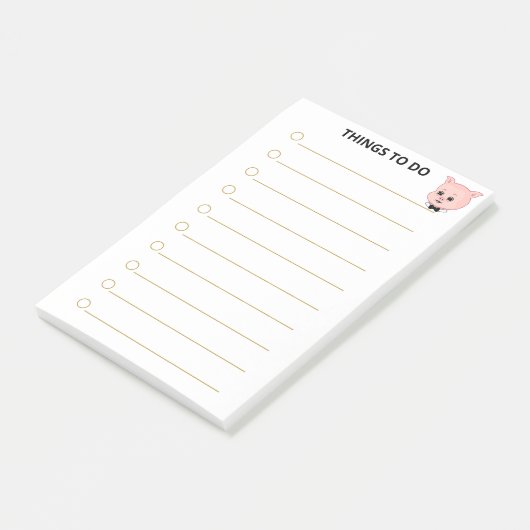 Kute pig persoonlijke dingen om te doen post-it® notes (Schuin)